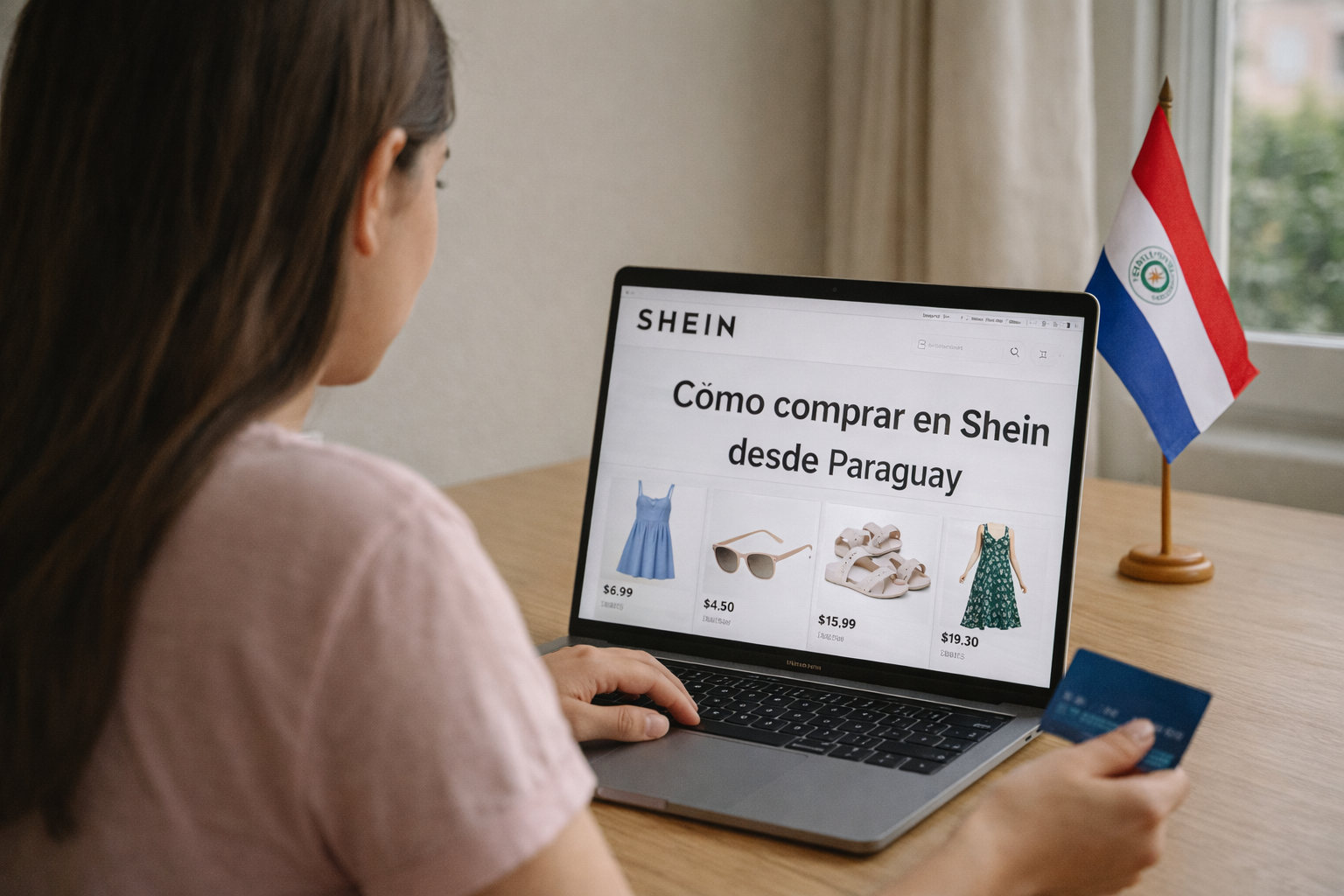 Imagen de una persona comprando en Shein desde paraguay Imagen de una persona comprando en Shein desde paraguay